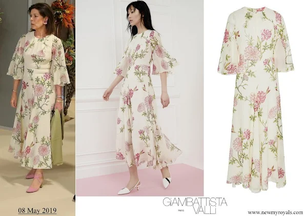 Princess Caroline wore Giambattista Valli Floral print Silk chiffon Midi Dress