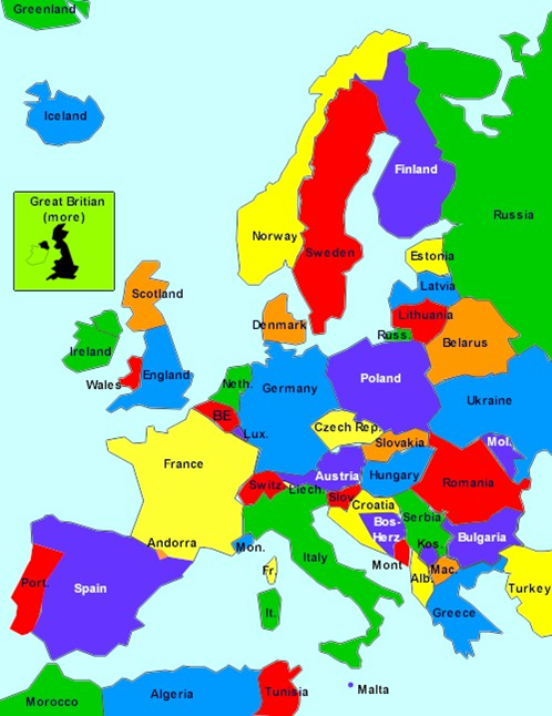 Какого цвета европа