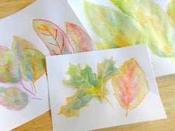 watercolor crayon leaves fall tutorial projects leaf painting paint pieces festive resist watercolors grow creative dry done step let elise