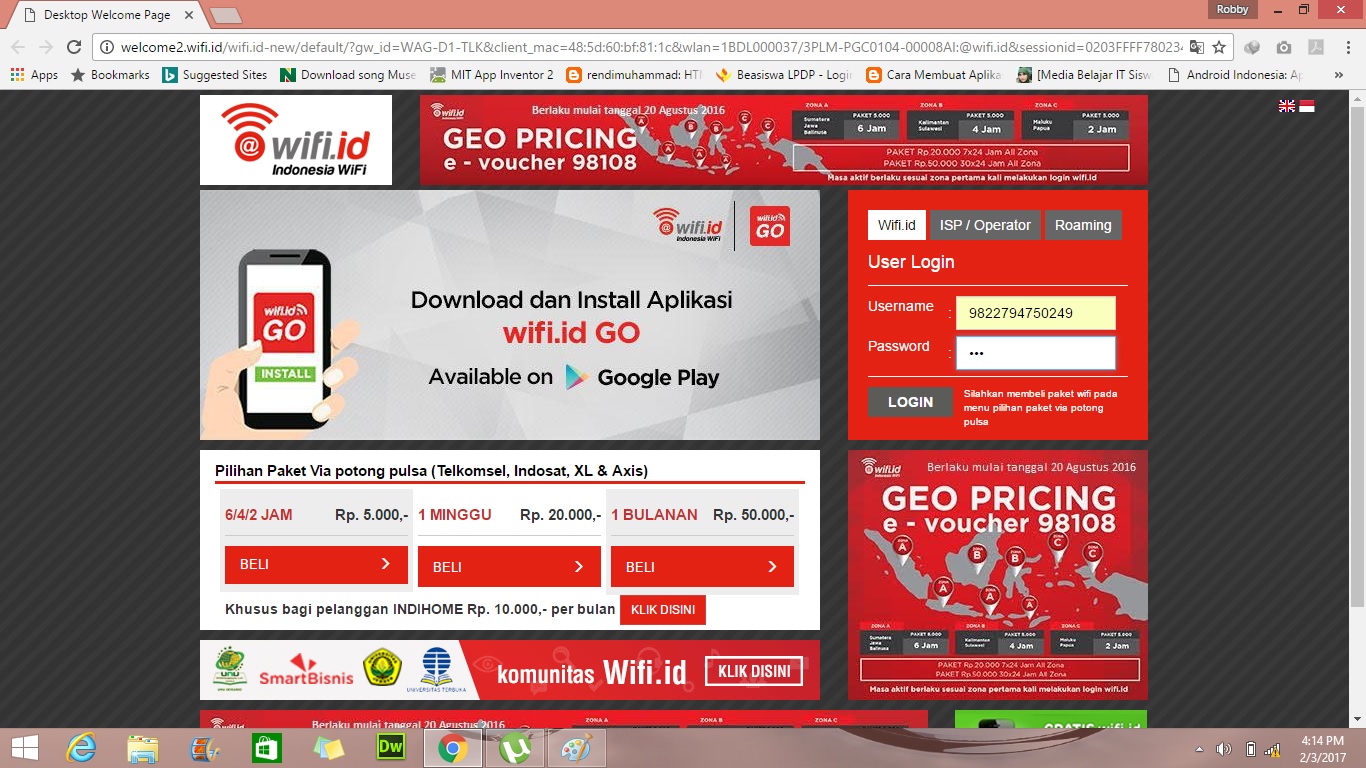 Cara membeli paket wifi.id potong pulsa Blog Informasi