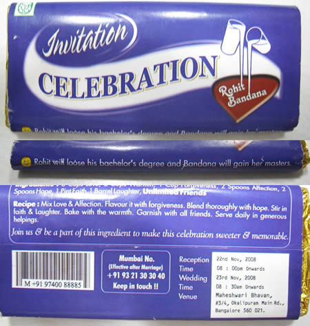 Top 10 Crazy Wedding Invitations Indian Bridal Diaries Dairy Milk Wedding Invitation Card