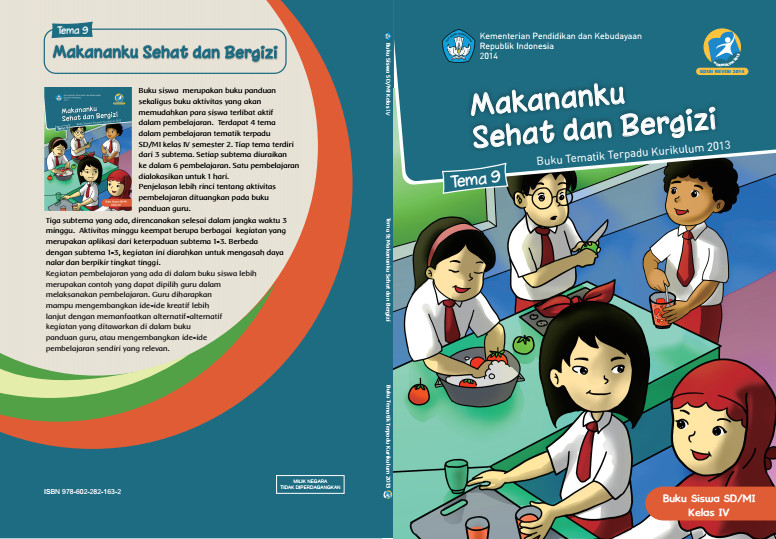 Download Buku Tematik Kurikulum 2013 SD/MI Kelas 4 Tema 9 Makananku Sehat dan Bergizi Edisi Revisi Format PDF