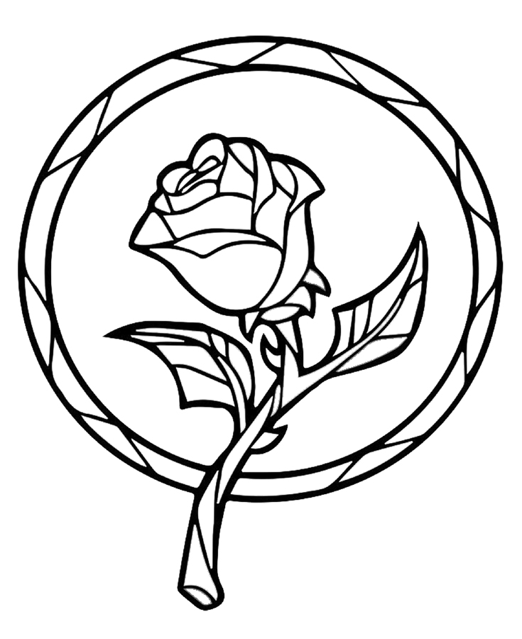 Beauty And The Beast Rose Drawing