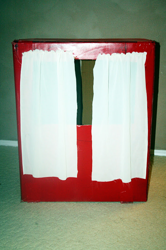 A Couple of Craft Addicts Puppet Show from a Cardboard Box