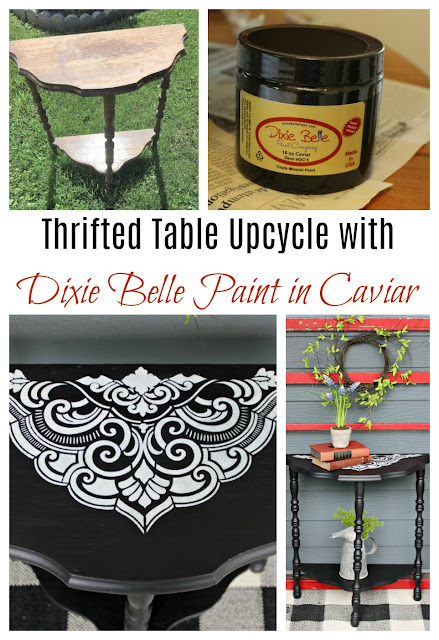 Dixie Belle Paint Vintage Table Upcycle #stencil #dixiebellepaint #vintage #thriftshopmakeover