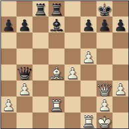 Partida de ajedrez Romero vs. Hernando, Zaragoza 1949, posición después de 23.Dg3