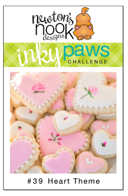 Inky Paws Challenge #39 - Use a Heart! Newton's Nook Designs #newtonsnook