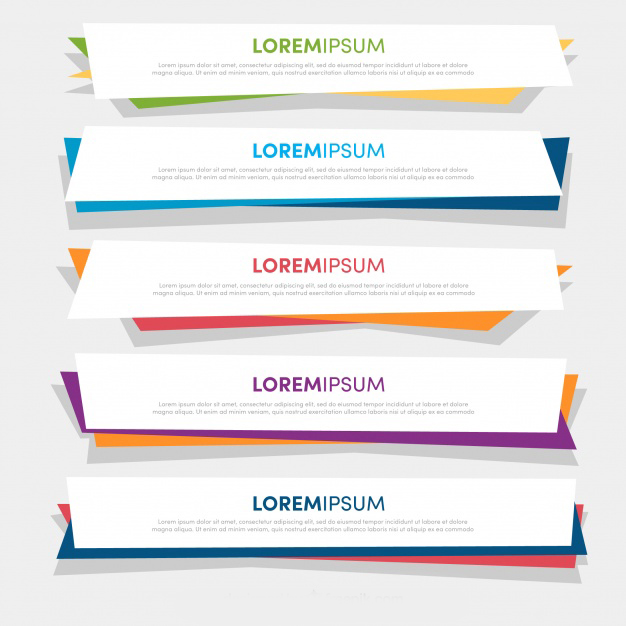 Collection of abstract infographic banners Free Vector