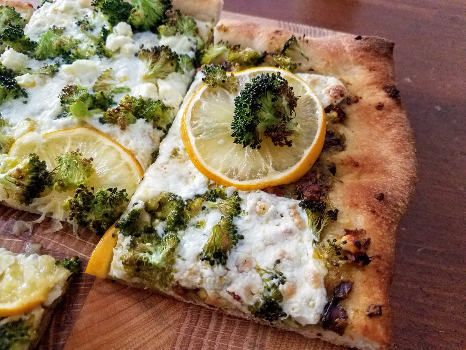 Roasted Broccoli + Garlic Scape Pesto Pizza