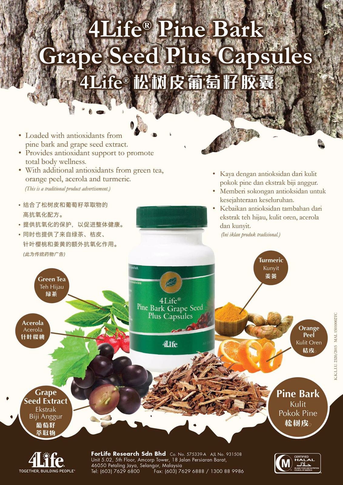 4life Pine Bark Grape Seed Plus Capsules 4LIFE TRANSFER FACTOR
