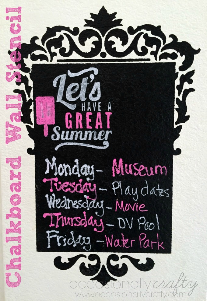 Stenciled Wall Chalkboard and Giveaway from Cutting Edge Stencils Occasionally Crafty
