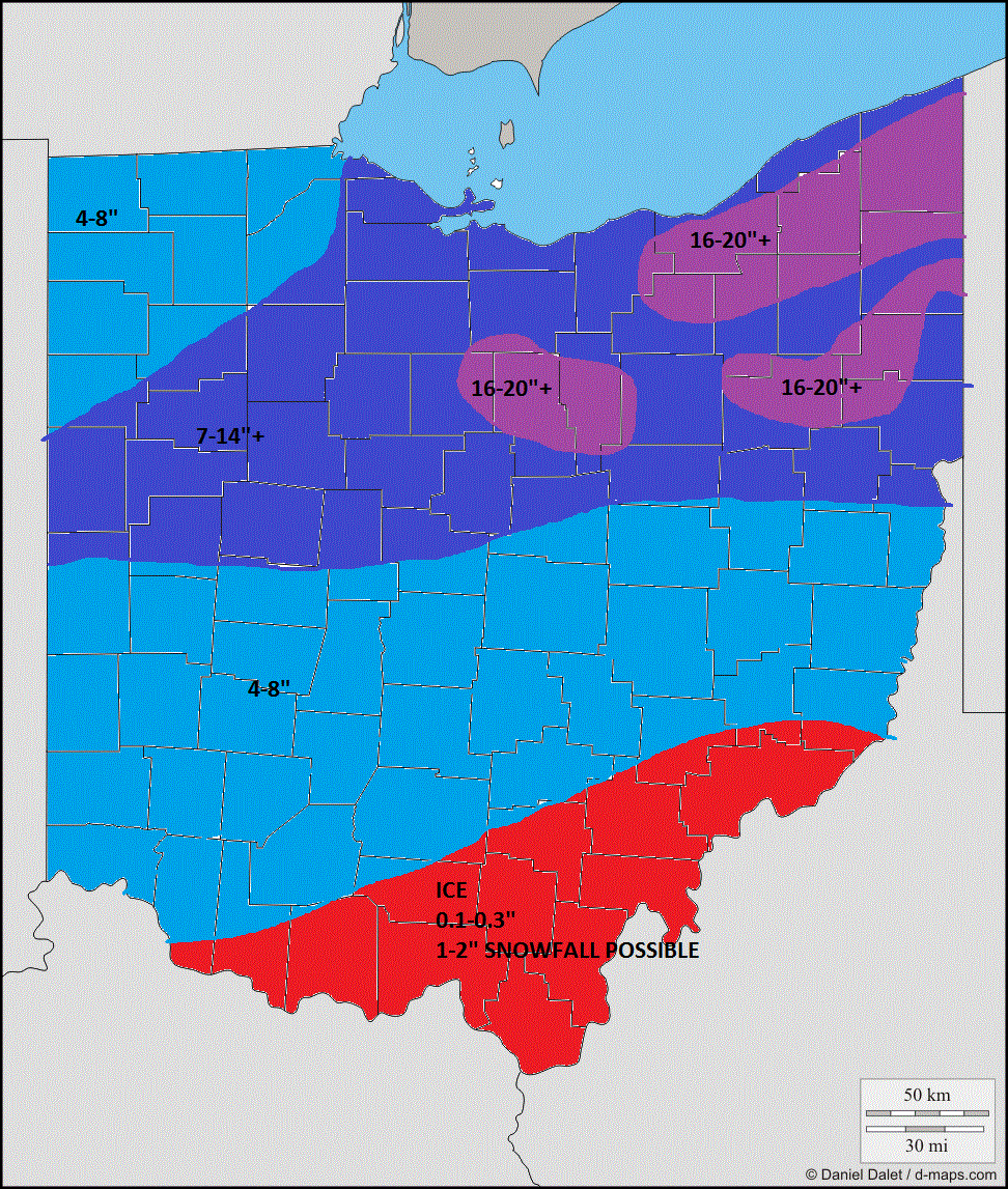 Northeast Ohio Weather MY FINAL UPDATE ON 2628TH SNOWFALL MAP