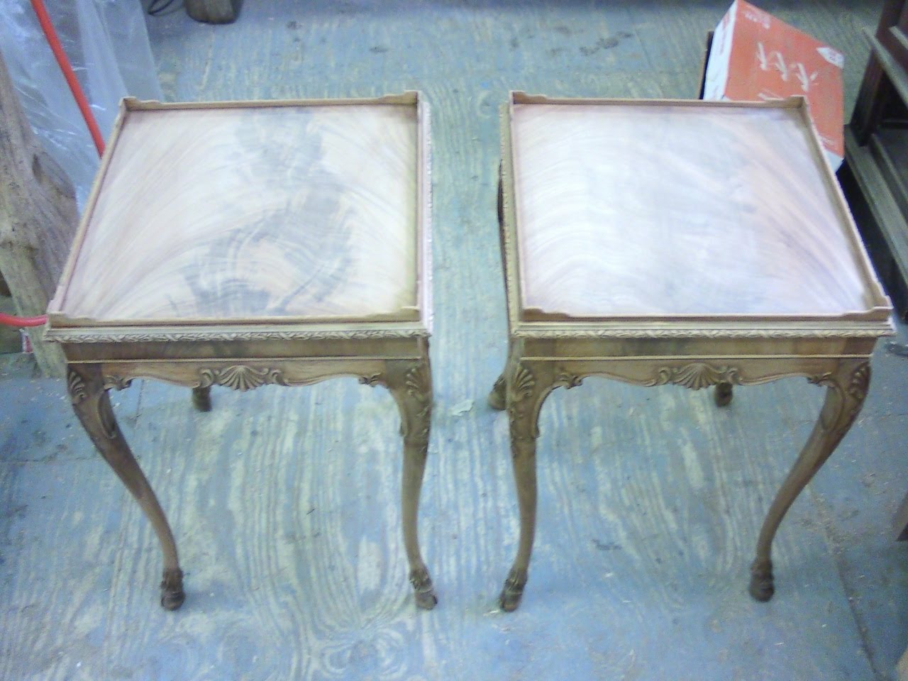 John Mark Power, Antiques Conservator Two Mahogany End Tables (ca.1930)