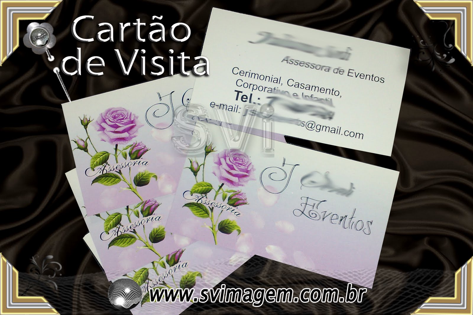 cartão de visitas para empresa ou pessoa evento rosas