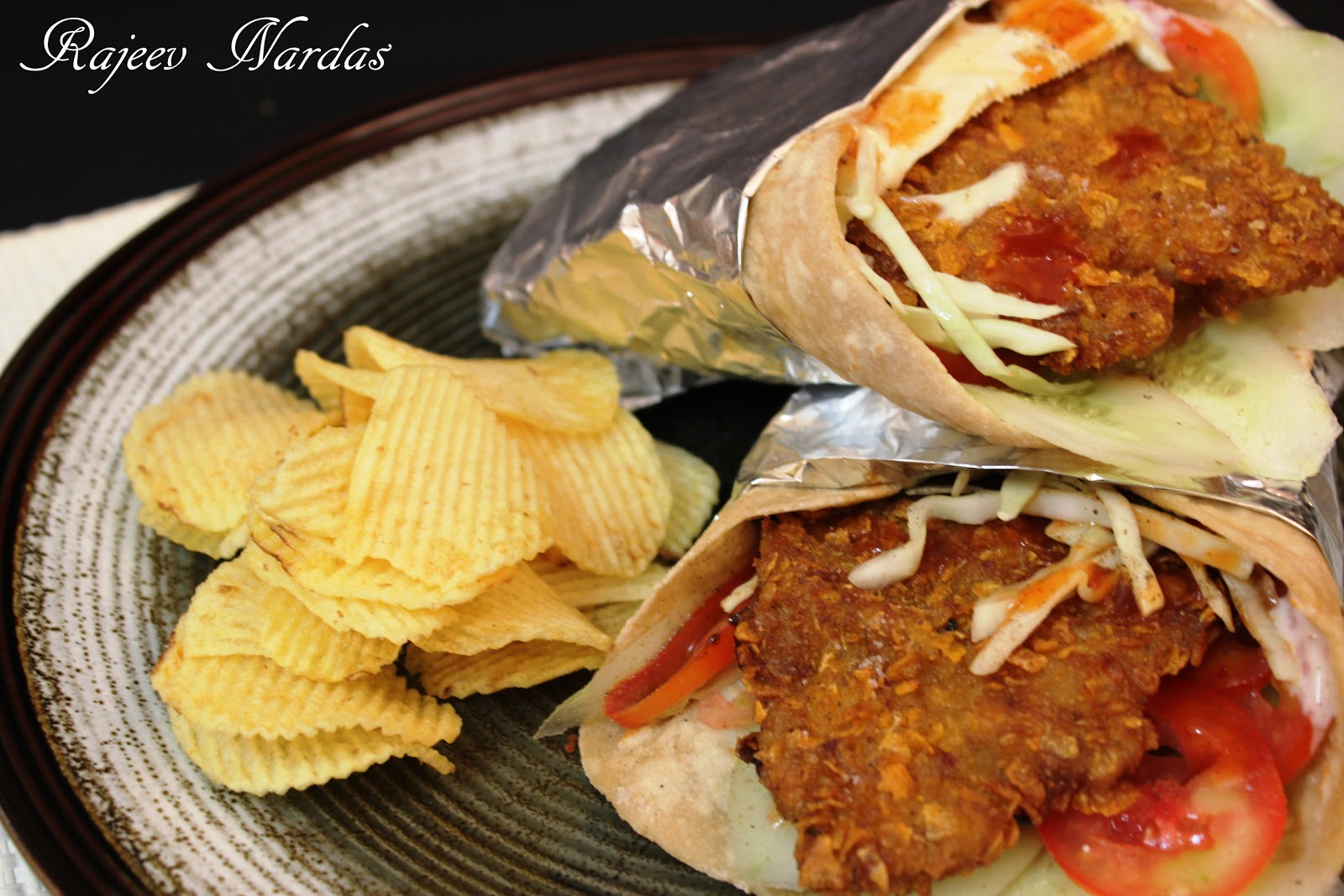 Manju's FoodBite's KFC Wrap Kurkure (Crispy) Fried Chicken Wrap