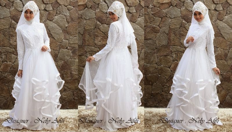 model kebaya pengantin muslimah terbaru 
