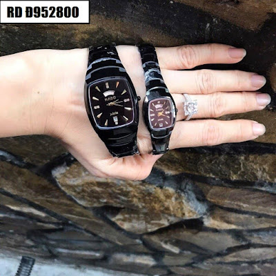 đồng hồ cặp đôi Rado RD Đ952800 đen mặt đen