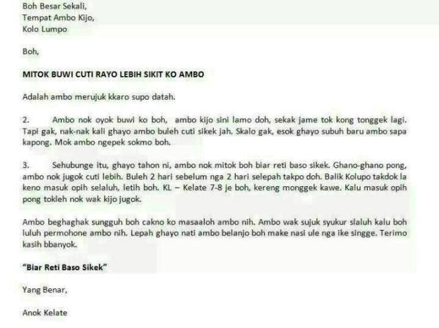 Happy Irfa: Contoh Surat Minta Cuti Raya