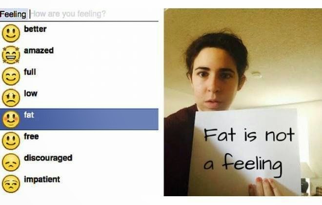 Facebook remove status “Sentir-se gorda” após petição online; Facebook remove status “Sentir-se gorda” após petição online;