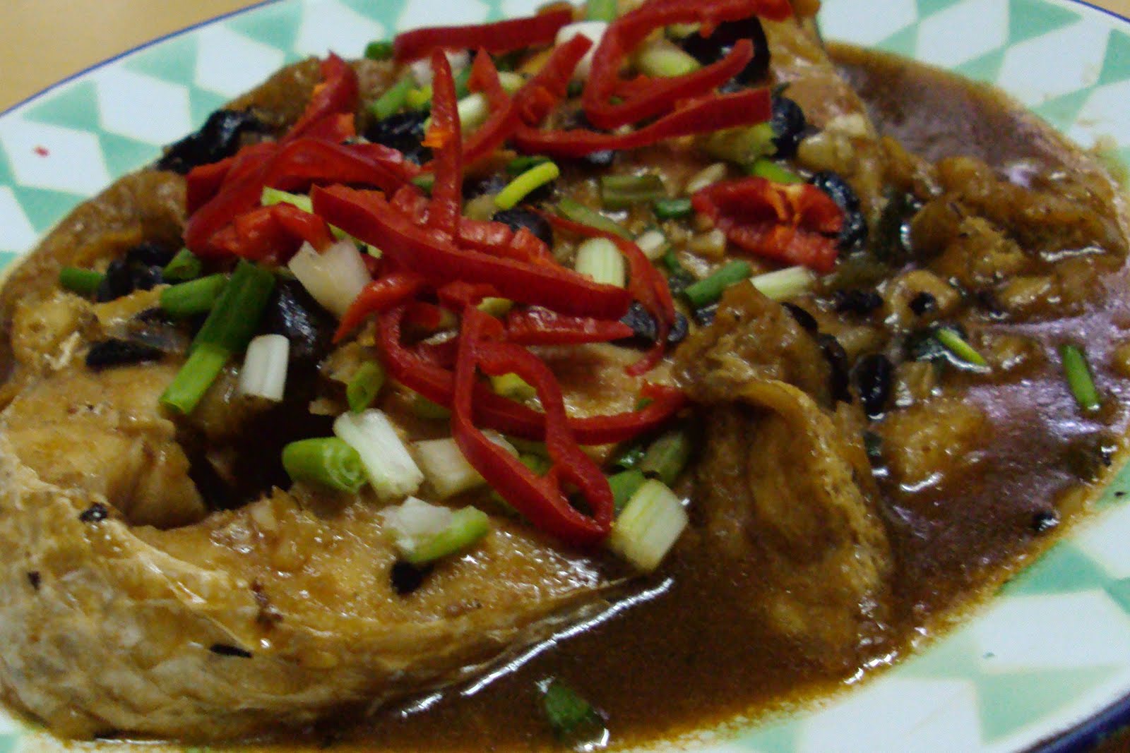 Braised Fish with Bean Curd Puff and Bean Paste