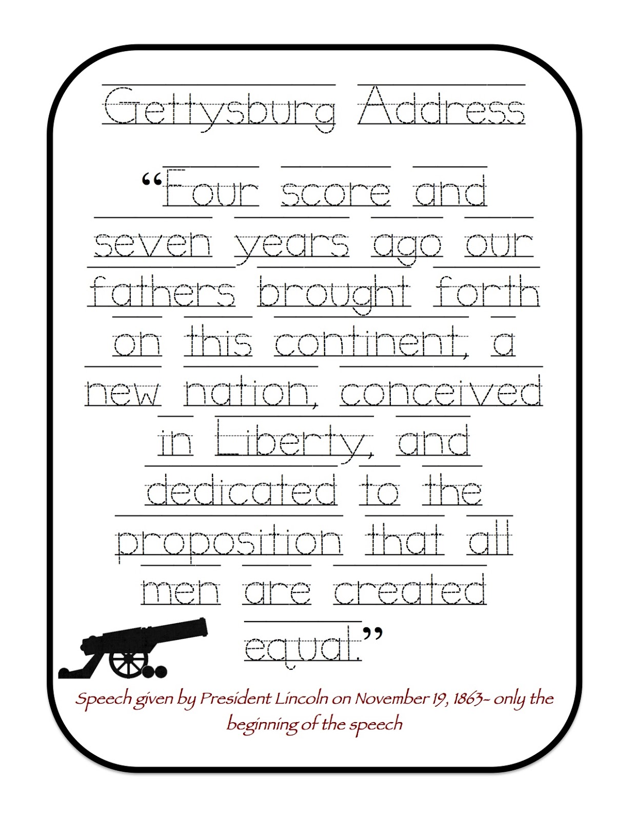 Gettysburg Address Printable Customize And Print Gettysburg Address Printable Customize And Print