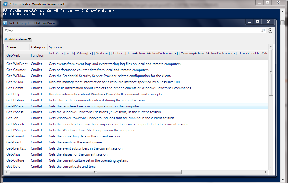 Vahit Türkoğlu Kişisel Blog: Windows PowerShell Komutları ve Talimatları