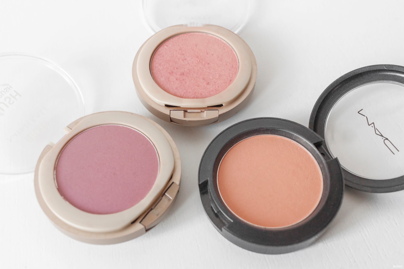 lavlilacs 2018 Project Make a Dent - beginning - Milani Minerals Blushes in Sweet Rose and Luminous, MAC Cosmetics My Highland Honey