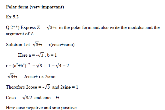 polar form,Complex numbers and quadratic  equations ,real and imaginary number,