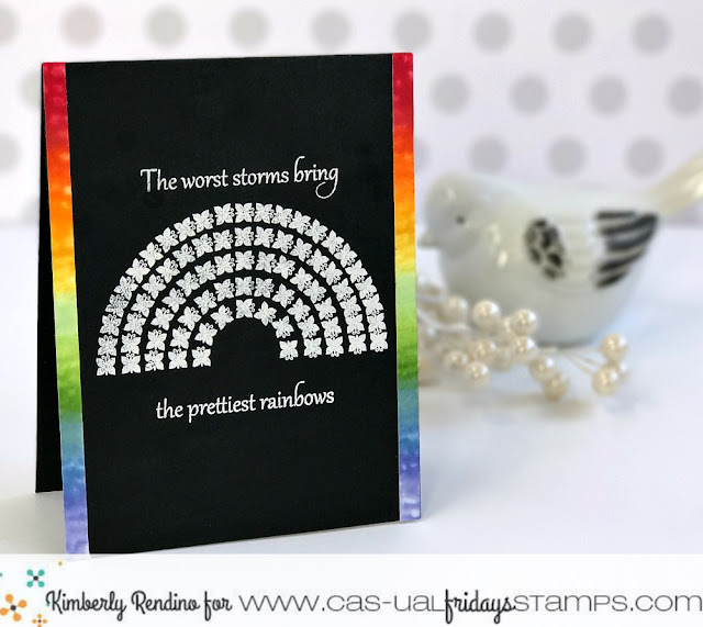 rainbow card by Kimberly Rendino | handmade card | kimpletekreativity.blogspot.com | CAS-ual Fridays Stamps | rainbow | butterflies | encouragement | cardmaking | papercraft