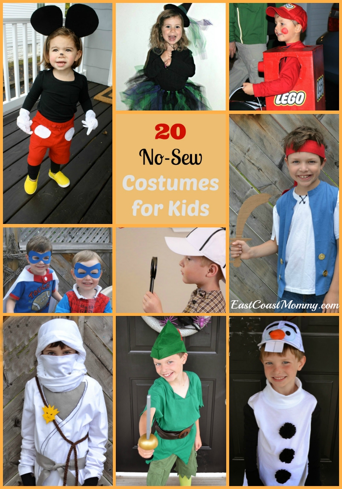 East Coast Mommy 20 Awesome No Sew Costumes For Kids On The Links Below For All Easy Diy No Sew Details