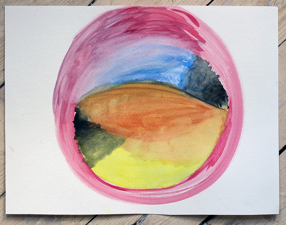 my finished watercolor about inner space