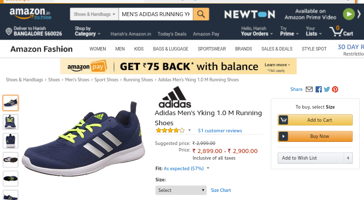 amazon adidas shoes price