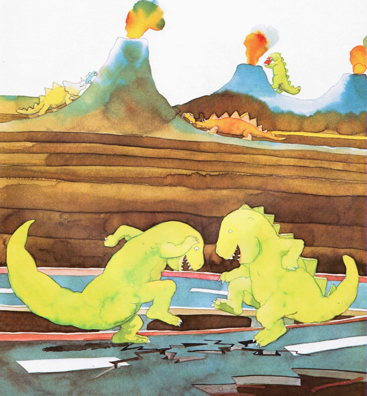 Pictures from an Old Book "Dinosaurs and All That Rubbish" By Michael