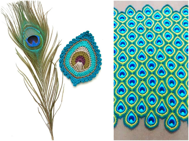 crochet peacock feather pattern free blanket instructions