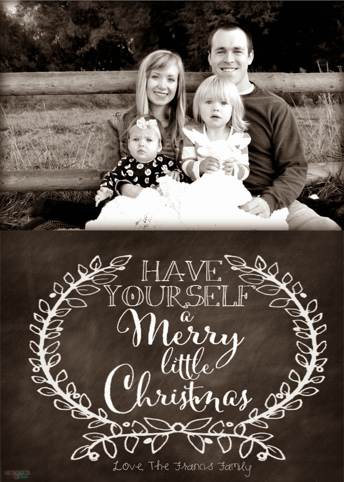 Summer bloom teach create party personalized custom christmas cards