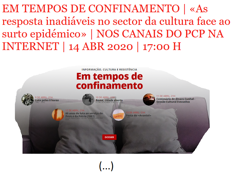 HOJE | 14 ABRIL 2020 | ÀS 17:00