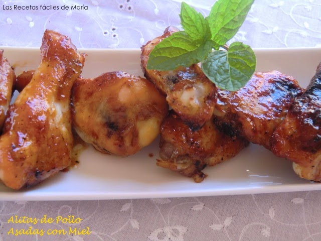 Alitas de pollo asasdas con miel