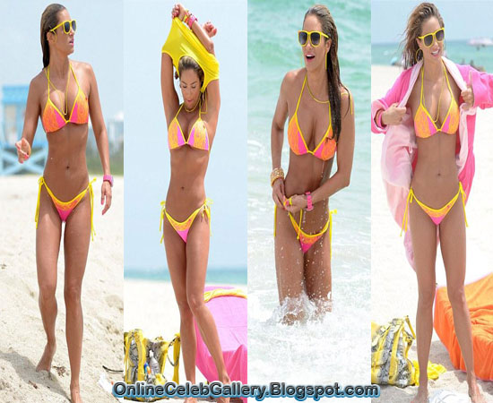 Jennifer Nicole Lee in two-pieces bikini at Miami Beach