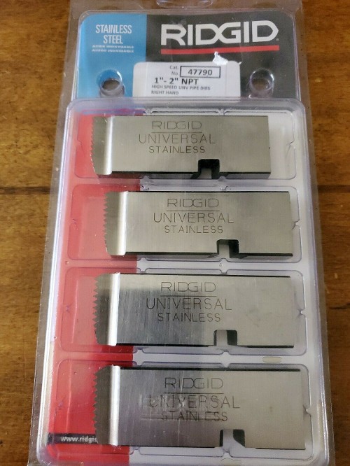 US85.0 ONLY! New RIDGID 47790 1" 2" NPT STAINLESS STEEL PIPE