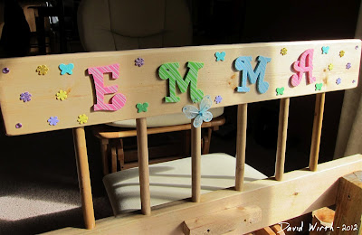 Decorated Headboard for homemade wood bed Decorated Headboard for homemade wood bed
