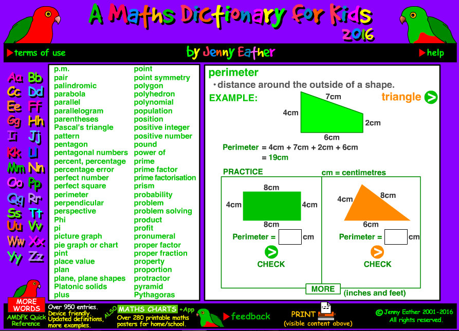 Math Dictionary: Homework Help for Families - - Fat Brain Toys