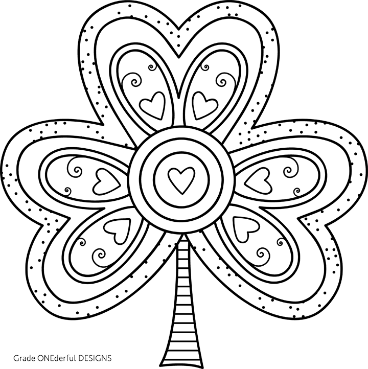 Free Shamrock Coloring Page | Grade Onederful