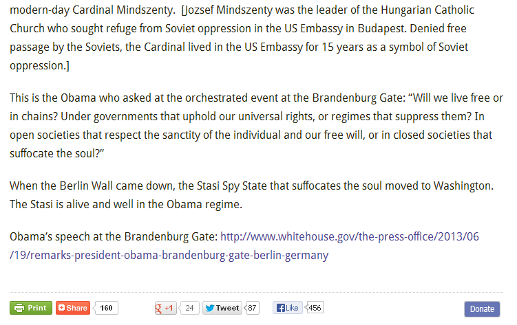 «Stasi in the White House» Paul Craig Roberts, June 21, 2013