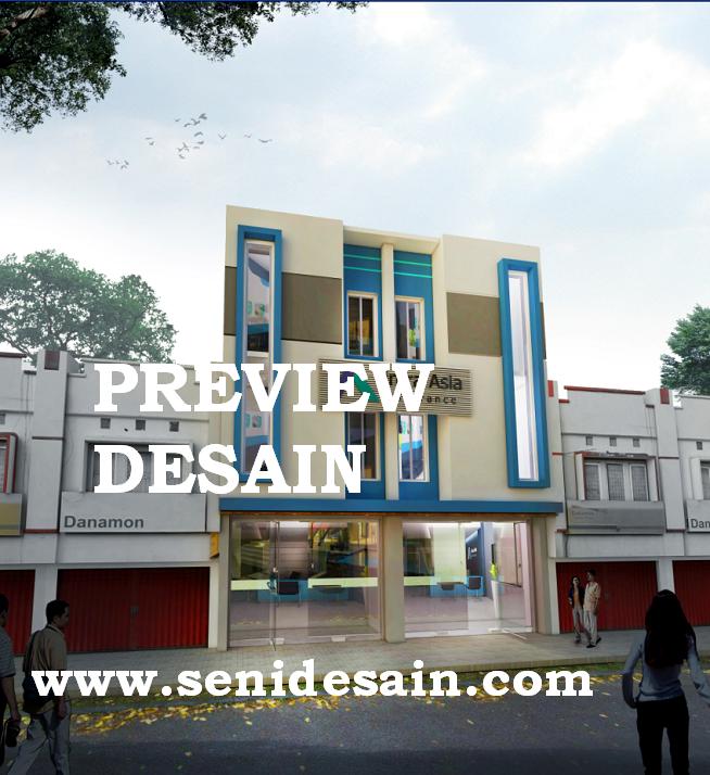 Desain renovasi tampak muka ruko 3 lantai - ARUSHA DESAIN RUKO