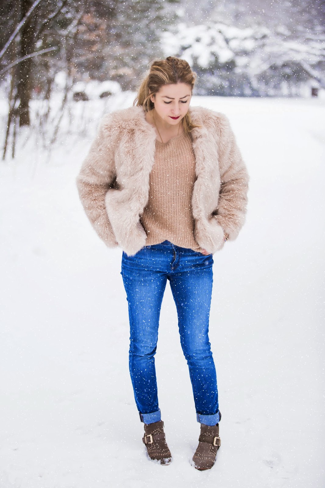 faux fur jacket, Suzanna Studded Suede Ankle Boots