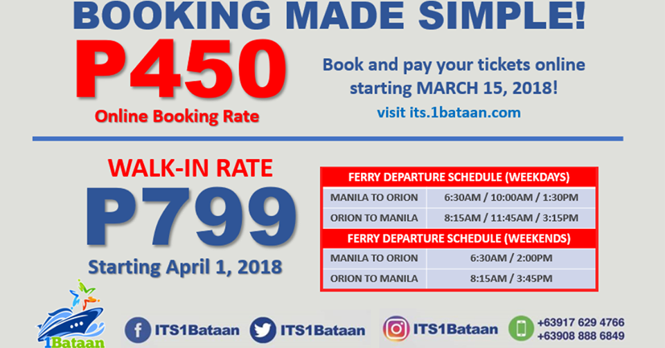 Ferry Schedule Manila to Bataan Escape Manila
