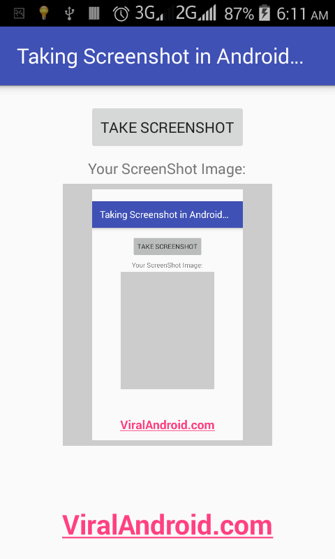Android Example: Taking Screenshot Programmatically in Android