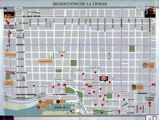 Mapa de hotéis de Santa Fé - Argentina
