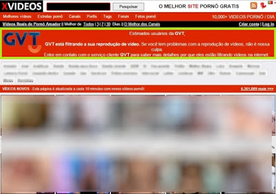 GVT está sendo acusada por site pornográfico de impedir que seus