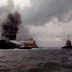 Apagan incendio en buque "Burgos" de Pemex / Estaba cargado de 160 mil barriles de gasolina
